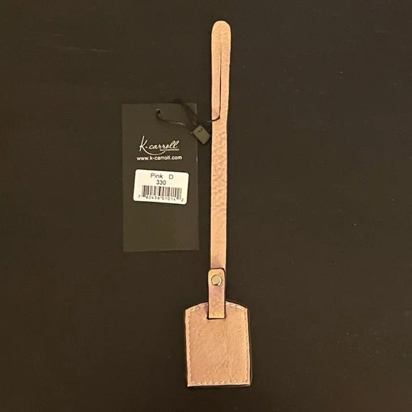 NWT “K•Carroll” Bag Tag,  Monogram Letter "D" Pink Bag Tag with "White" Letter - Picture 2 of 5